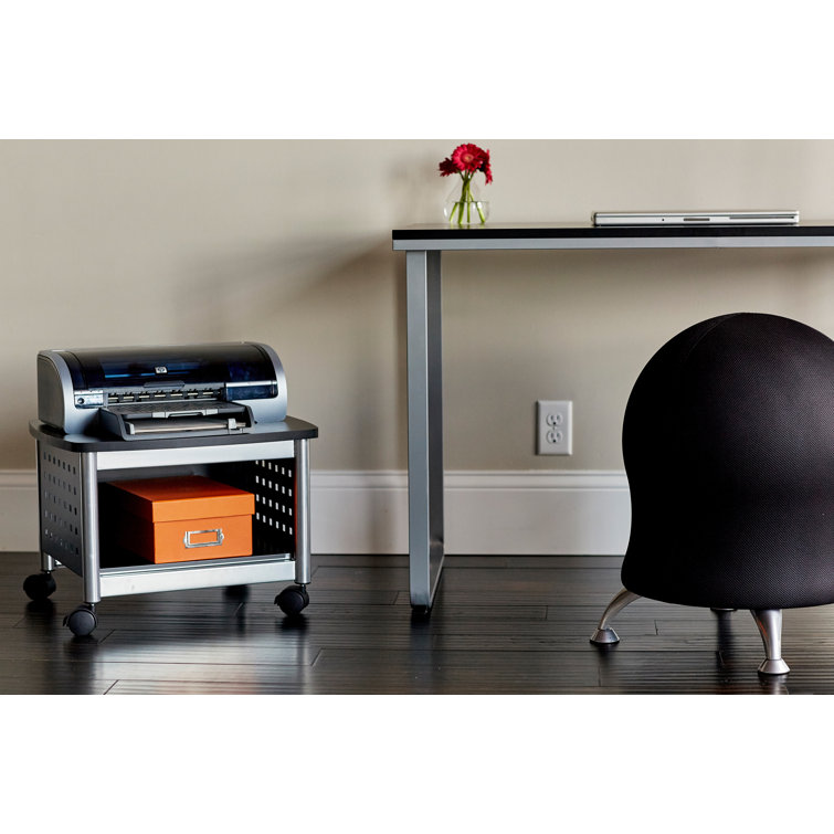 Sleek 47'' Black and Silver Steel Rectangular Desk with U-Shaped Legs
