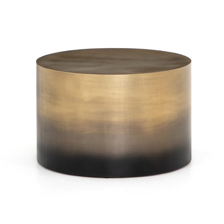 Antique Brass Ombre Round Metal Coffee Table