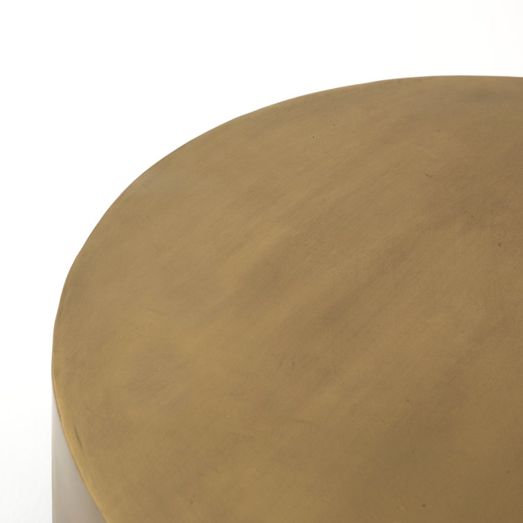 Antique Brass Ombre Round Metal Coffee Table