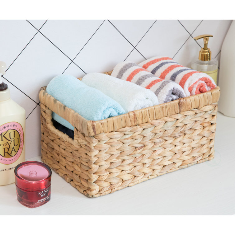 Small Natural Wicker Rectangular Storage Basket