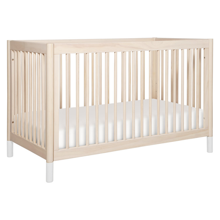 Washed Natural and White Pine 4-in-1 Convertible Toddler Crib