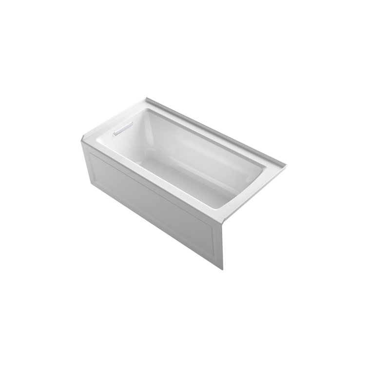 Archer 60" White Acrylic Alcove Bathtub with Left Drain