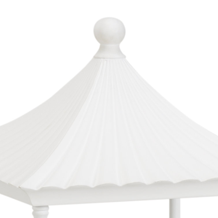 White Pagoda Etagere Bookcase with Bamboo Sides
