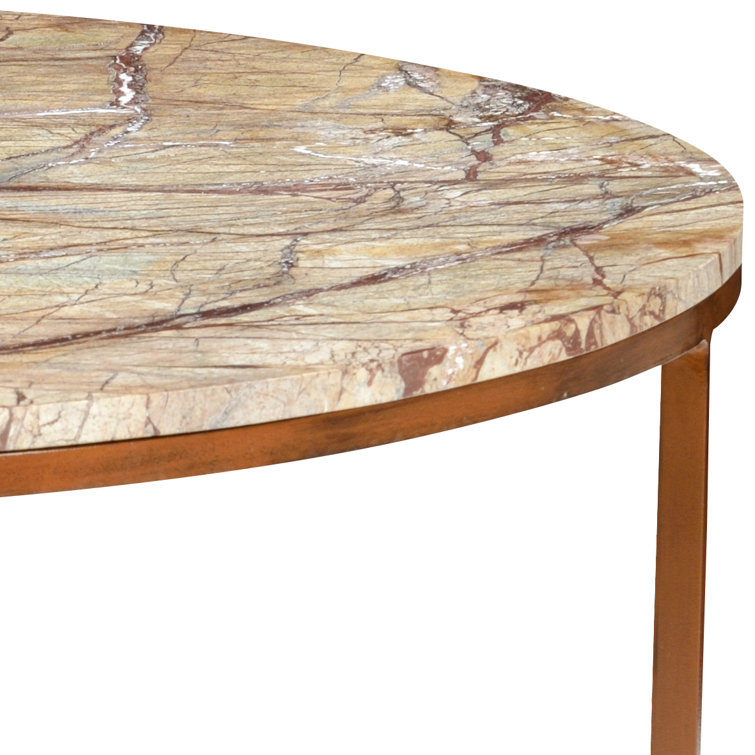 Harvey Round Natural Tan Marble Coffee Table