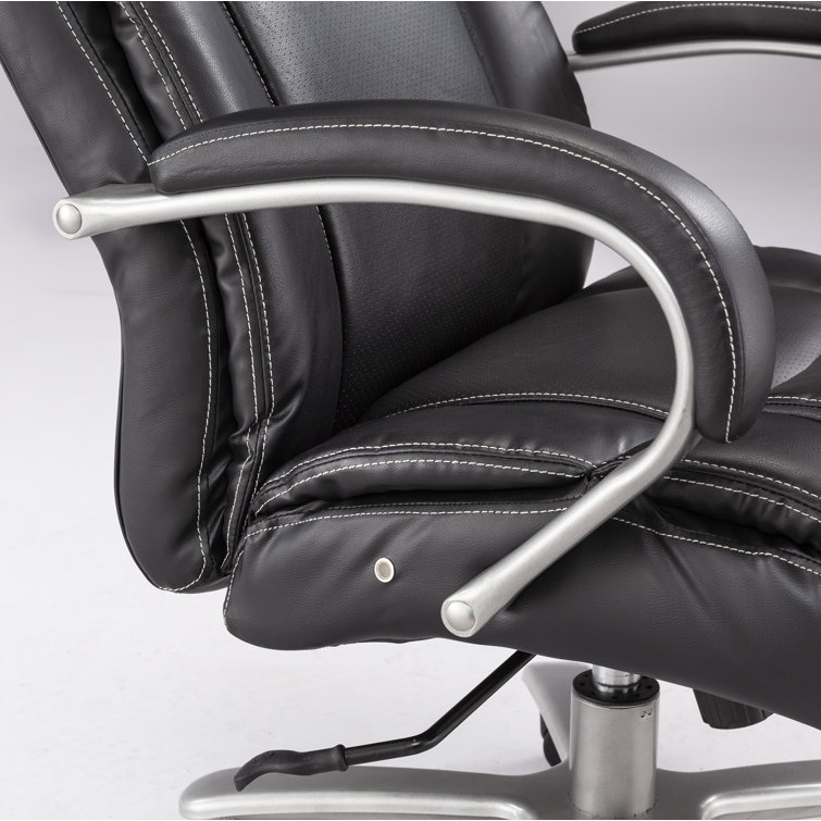 Executive High-Back Swivel Chair in Black Bonded Leather