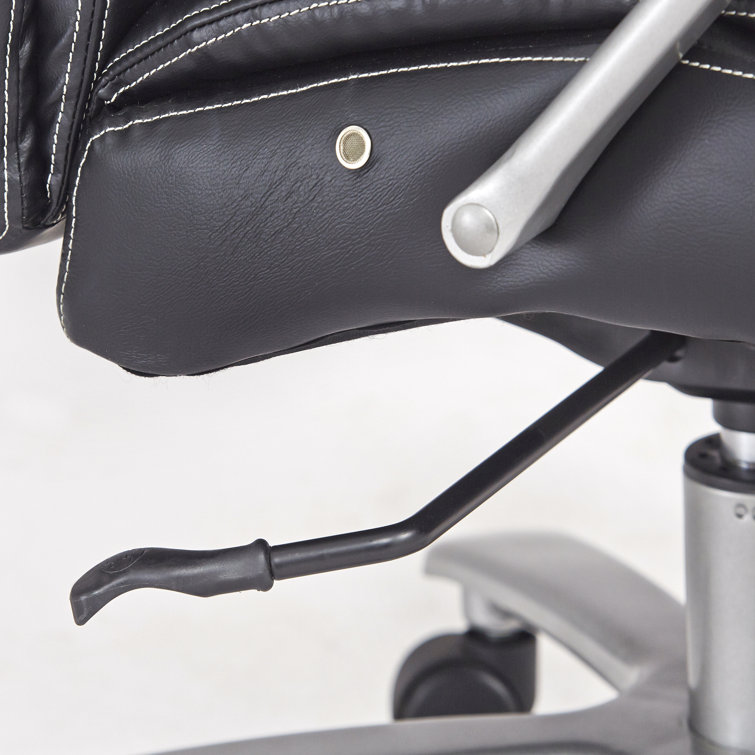 Executive High-Back Swivel Chair in Black Bonded Leather