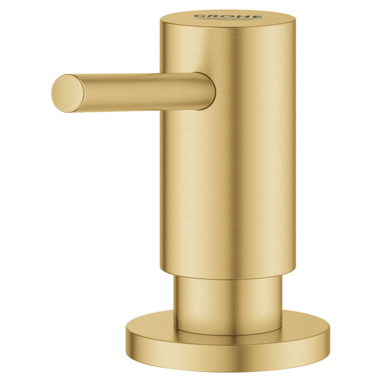 Brushed Gold Contemporary Sink Mount Soap Dispenser