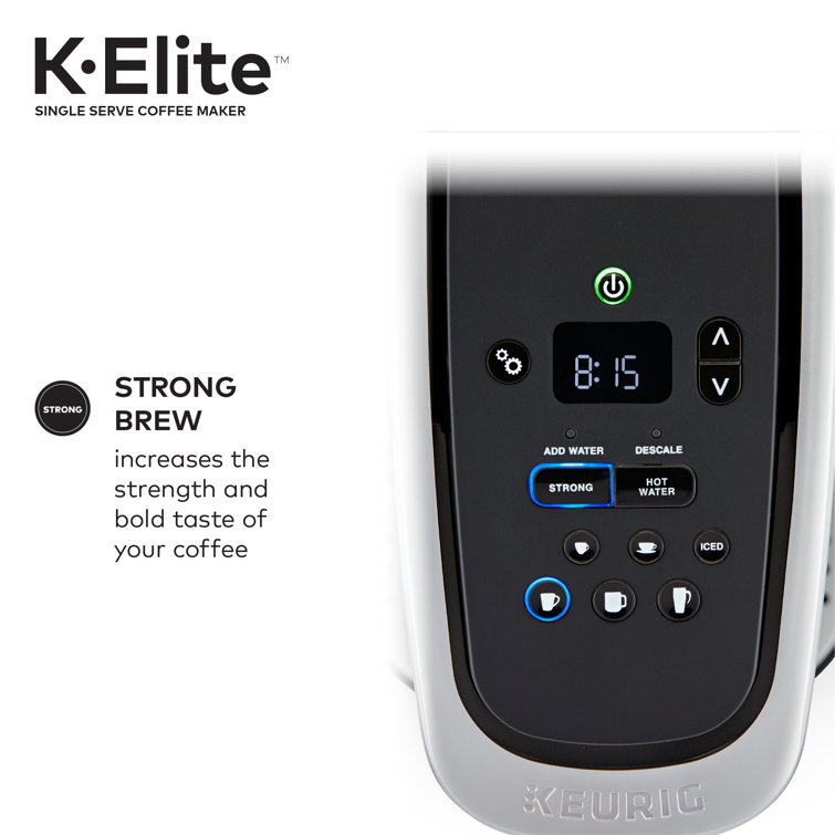K-Elite Silver Single-Serve Coffee Maker with Iced Setting