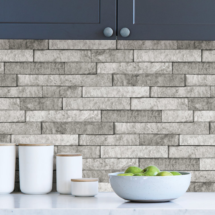 Gray Faux Slate Peel and Stick Vinyl Wall Panel