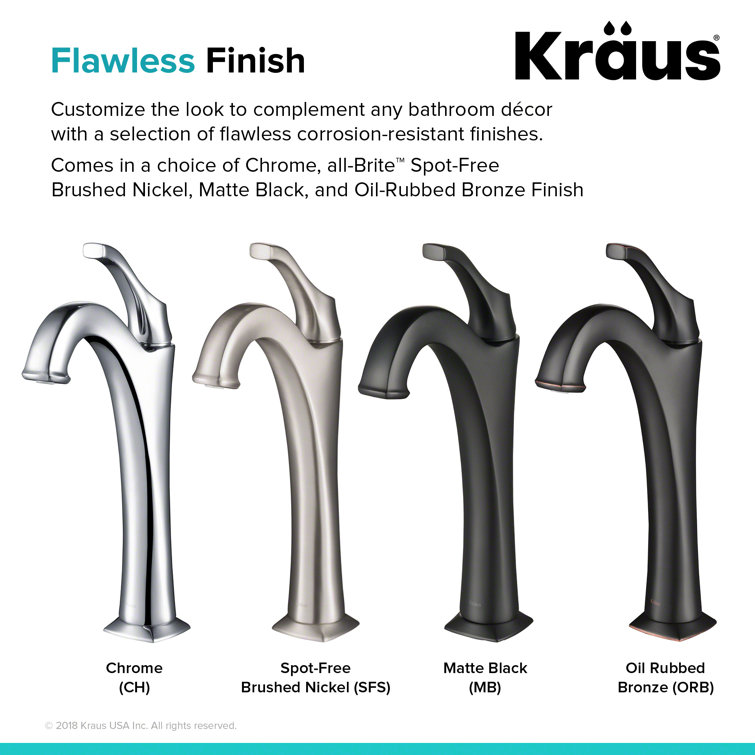 Eco-Friendly Arlo Single Handle Vessel Faucet in Spot-Free Nickel