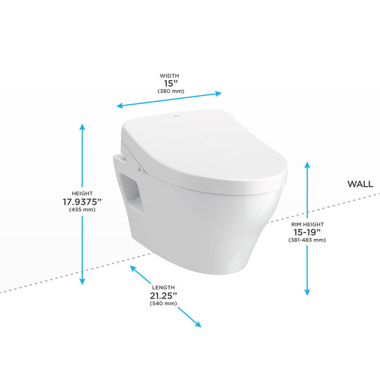 Matte Silver Wall-Mounted Dual Flush Elongated Toilet with Seat