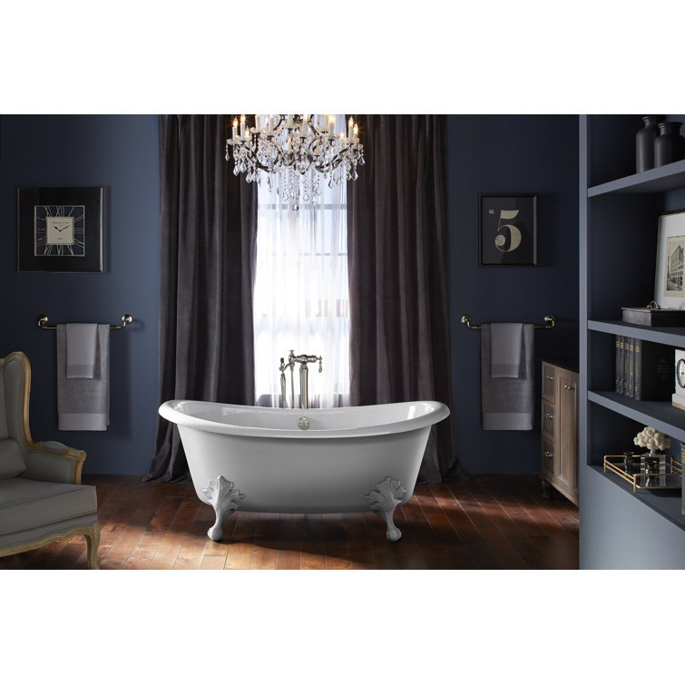 White Cast Iron Clawfoot Freestanding Bathtub