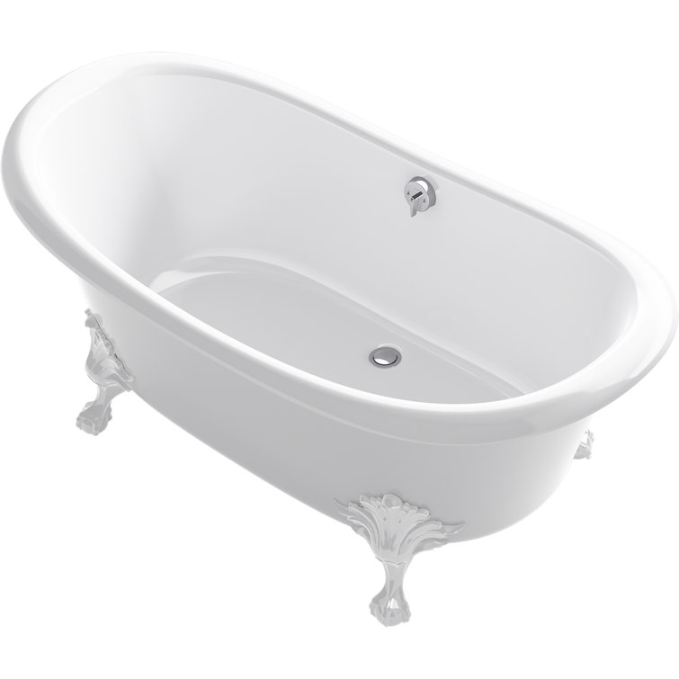 White Cast Iron Clawfoot Freestanding Bathtub