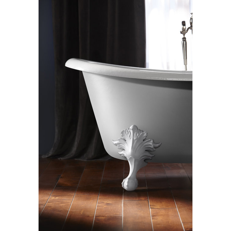 White Cast Iron Clawfoot Freestanding Bathtub