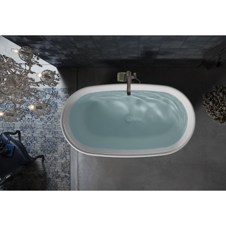 Memoirs White 66" Freestanding Soaking Bathtub