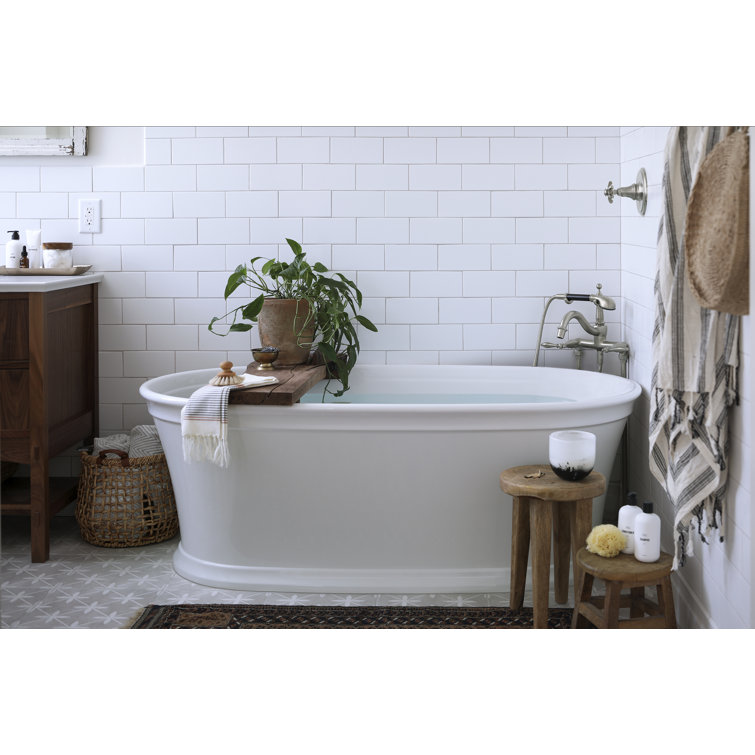 Memoirs White 66" Freestanding Soaking Bathtub
