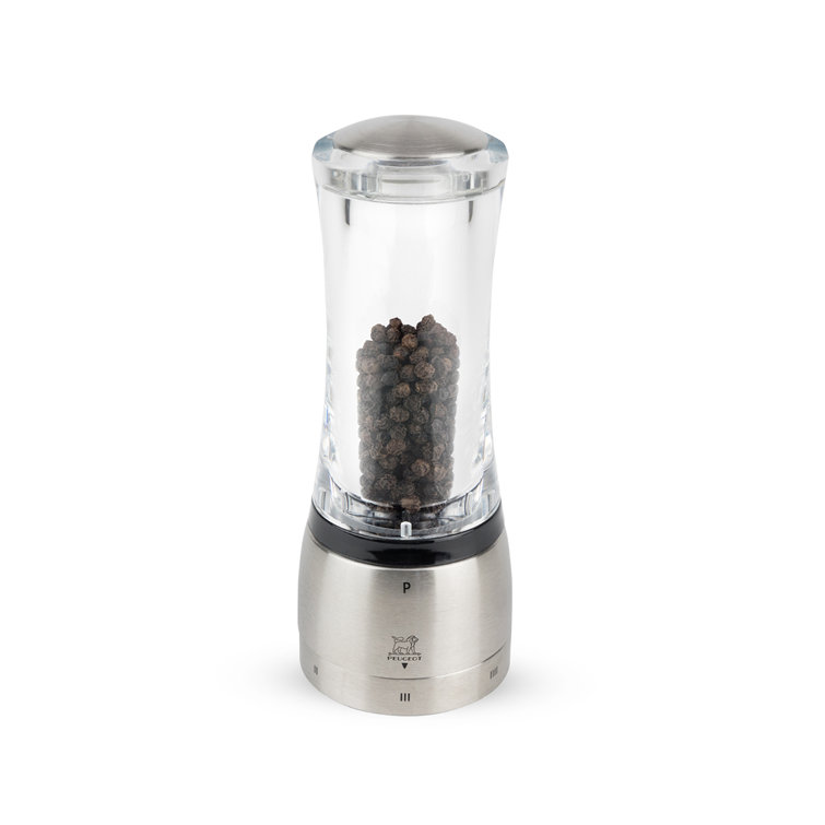 Stainless Steel and Acrylic 6.5 Inch Pepper Mill