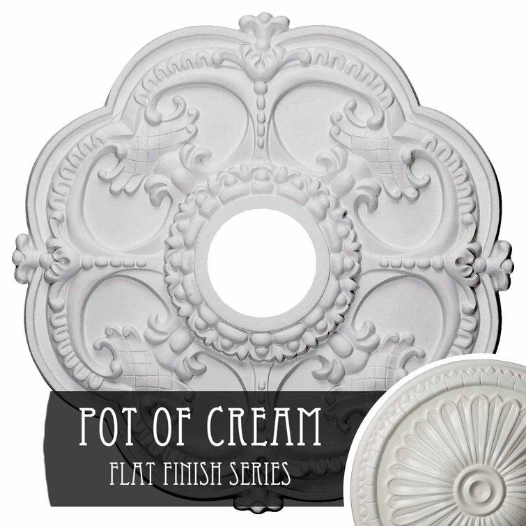 18" Pot of Cream Polyurethane Decorative Ceiling Medallion