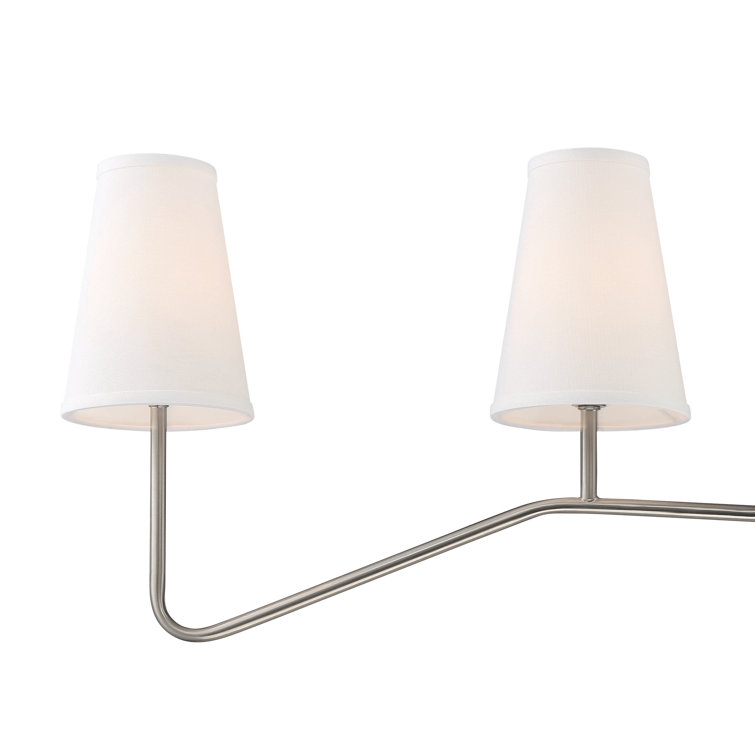 Brushed Nickel 4-Light Kitchen Island Pendant with White Shades