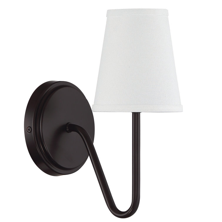Oil Rubbed Bronze Single Light Sconce with White Shade
