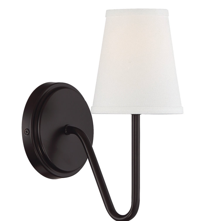 Oil Rubbed Bronze Single Light Sconce with White Shade