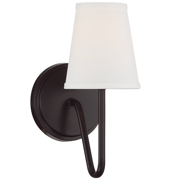 Oil Rubbed Bronze Single Light Sconce with White Shade