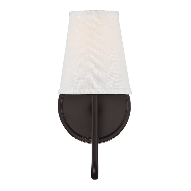 Oil Rubbed Bronze Single Light Sconce with White Shade