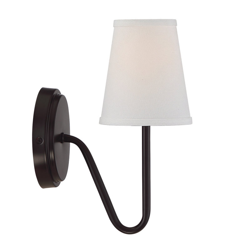 Oil Rubbed Bronze Single Light Sconce with White Shade