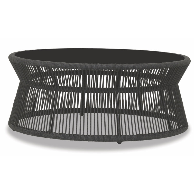 Charcoal Round Outdoor Coffee Table with Granite Top