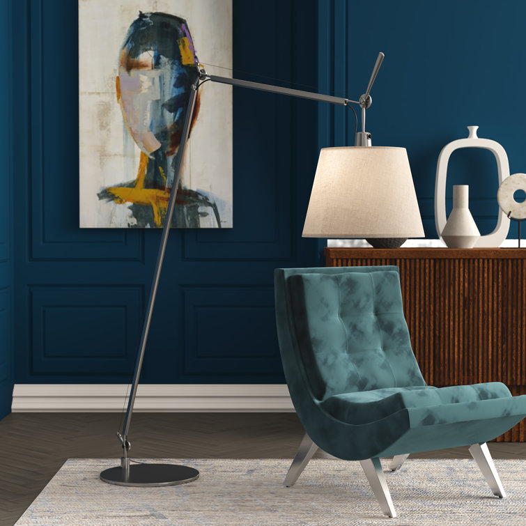 Arcadian White Adjustable LED Arc Floor Lamp with Dimmable Control