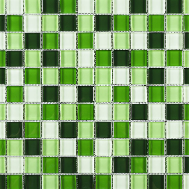 Green Glass Mosaic Tile Sheet for Bathroom and Kitchen