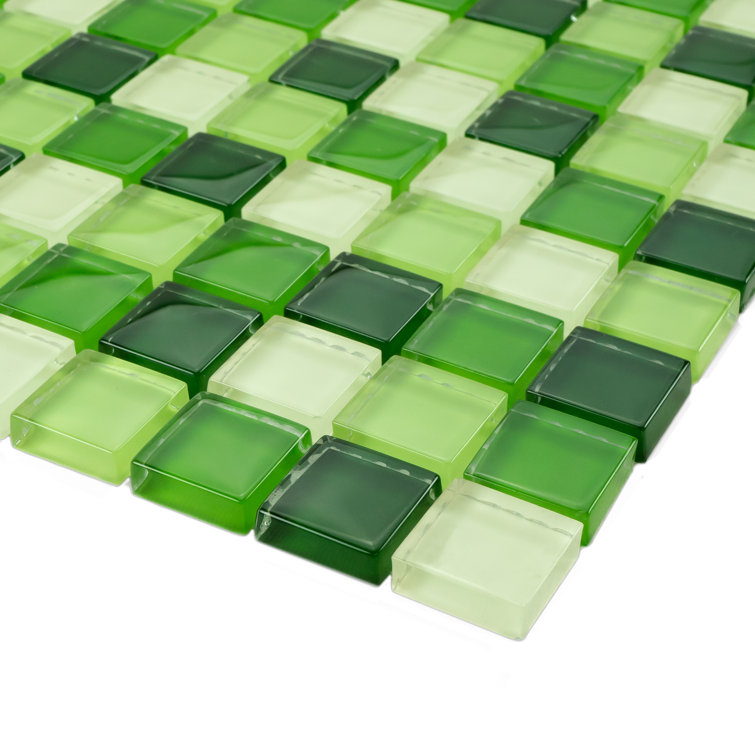 Green Glass Mosaic Tile Sheet for Bathroom and Kitchen
