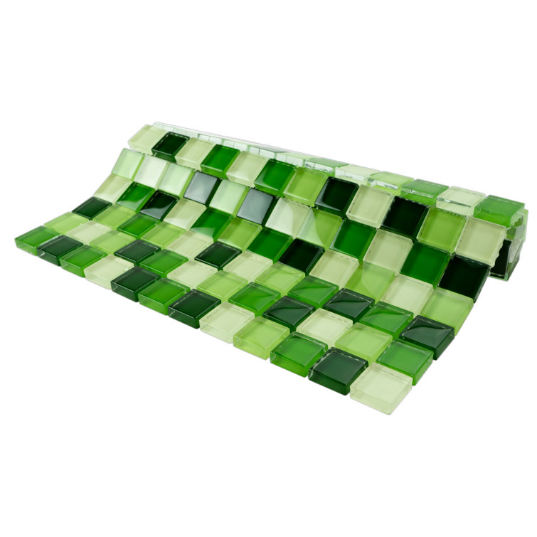 Green Glass Mosaic Tile Sheet for Bathroom and Kitchen