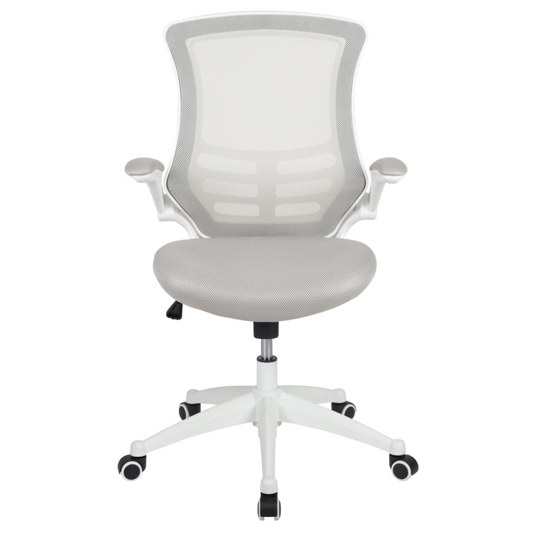 Modern Blue Mesh and White Plastic Ergonomic Swivel Task Chair