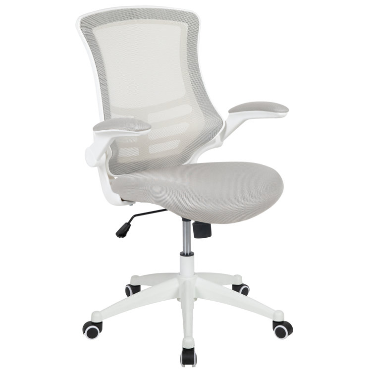 Modern Blue Mesh and White Plastic Ergonomic Swivel Task Chair