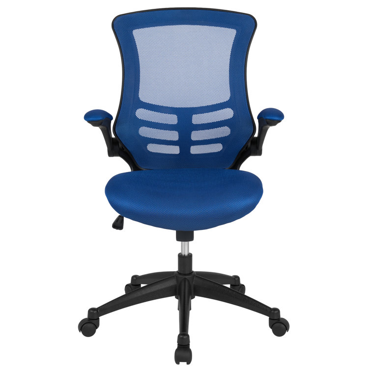 Blue Mesh Mid-Back Ergonomic Office Chair with Adjustable Arms