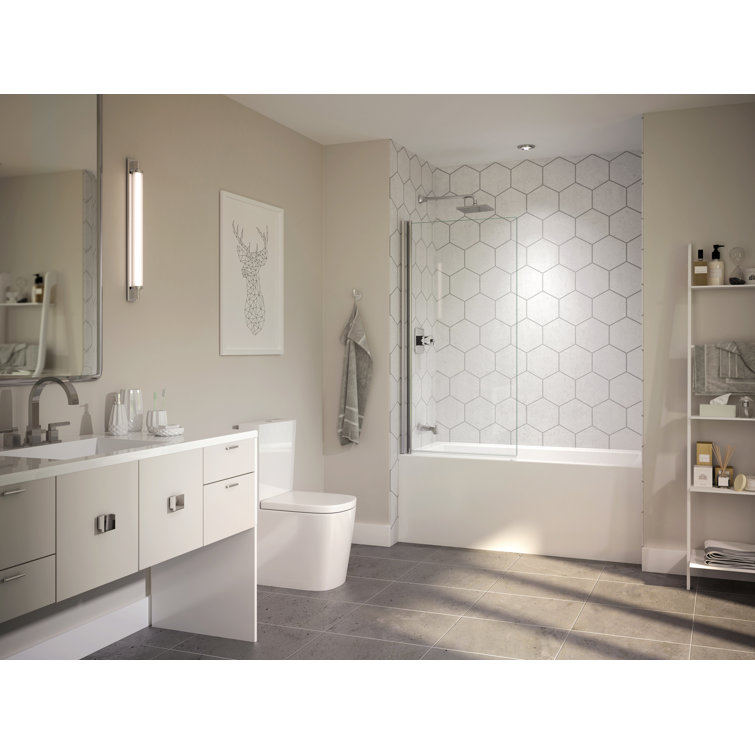 Linea 60" White Acrylic Alcove Soaking Bathtub