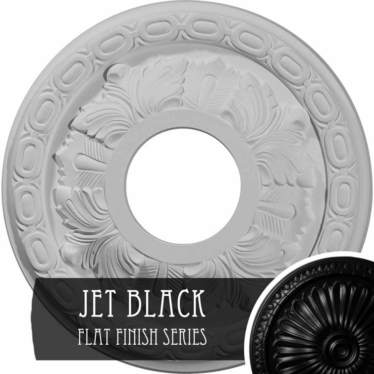 Jet Black Polyurethane Leaf Ceiling Medallion