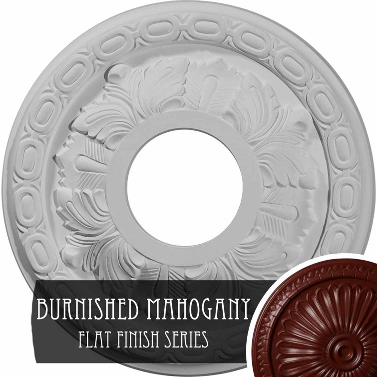 Brushed Mahogany Polyurethane Leaf Ceiling Medallion