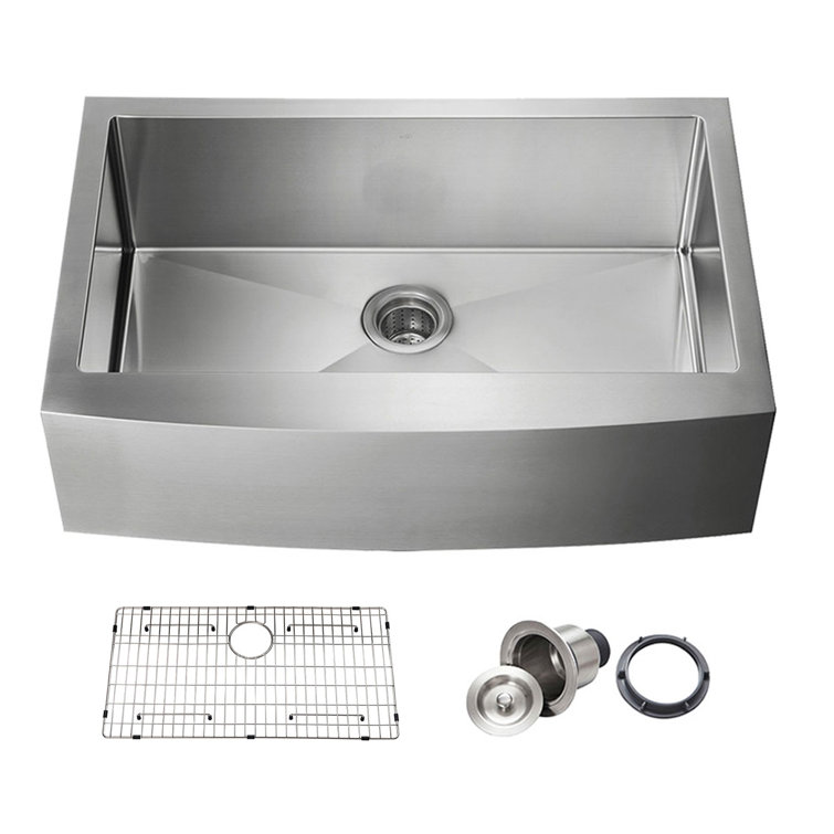 33'' Stainless Steel Farmhouse Apron Single Bowl Kitchen Sink