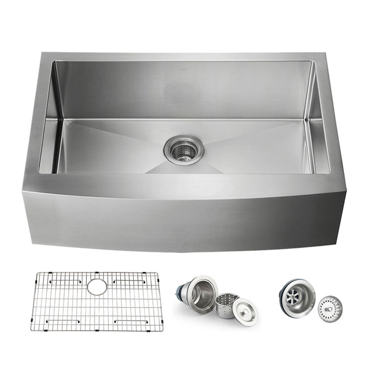 36'' Stainless Steel Farmhouse Apron Single Bowl Kitchen Sink