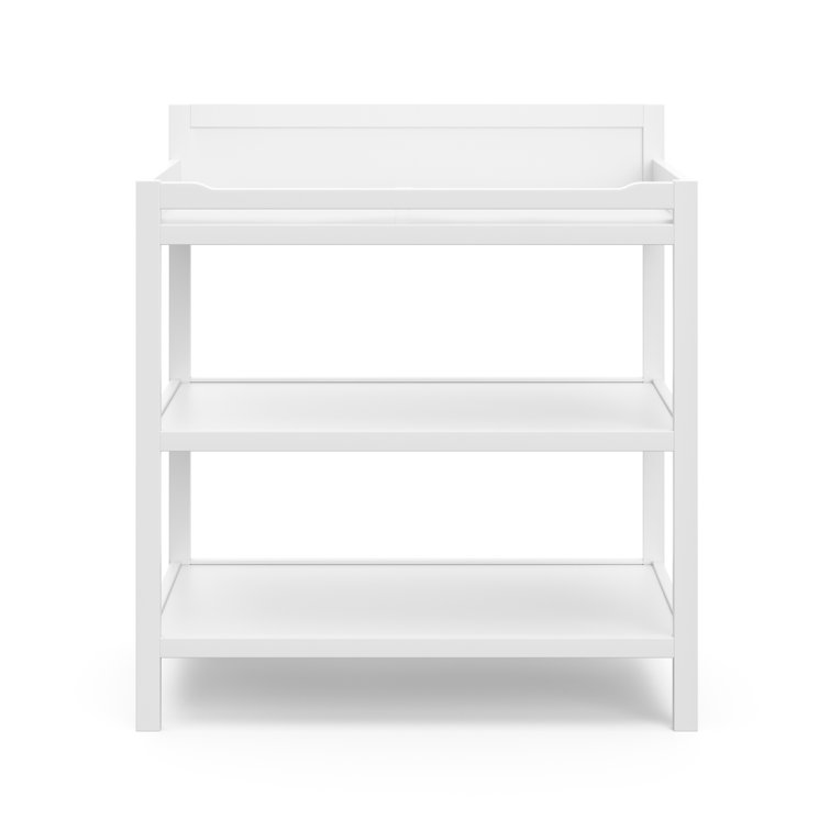 White Modern GREENGUARD Certified Changing Table with Drawers