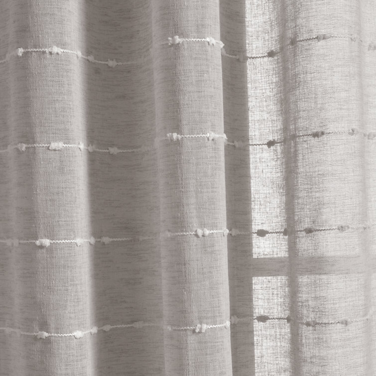 Gray Sheer Polyester Grommet Window Curtain Panels, 38" x 84"