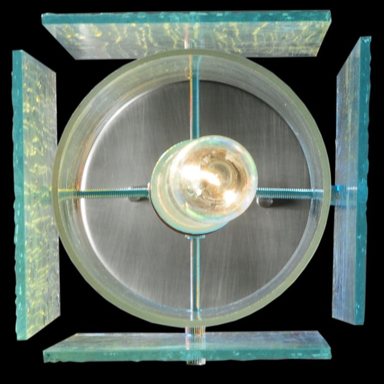 Metro Fusion Fire & Ice Dichroic Glass Mini Pendant with Brushed Nickel