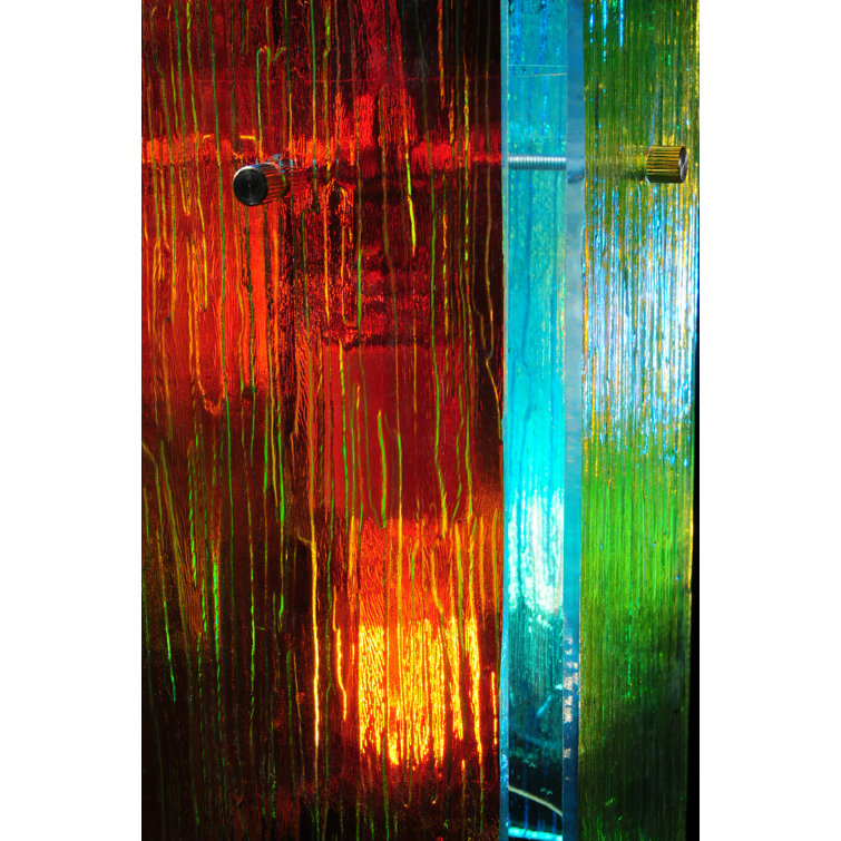 Metro Fusion Fire & Ice Dichroic Glass Mini Pendant with Brushed Nickel