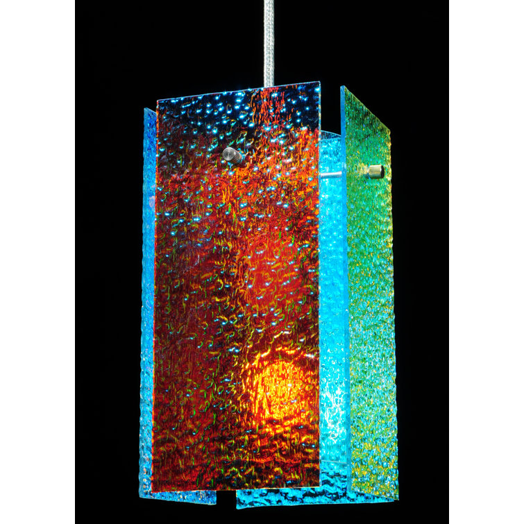 Metro Fusion 7" Mini Island Pendant with Diachronic Glass & Brushed Nickel