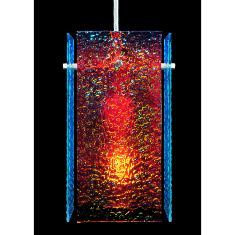 Metro Fusion 7" Mini Island Pendant with Diachronic Glass & Brushed Nickel