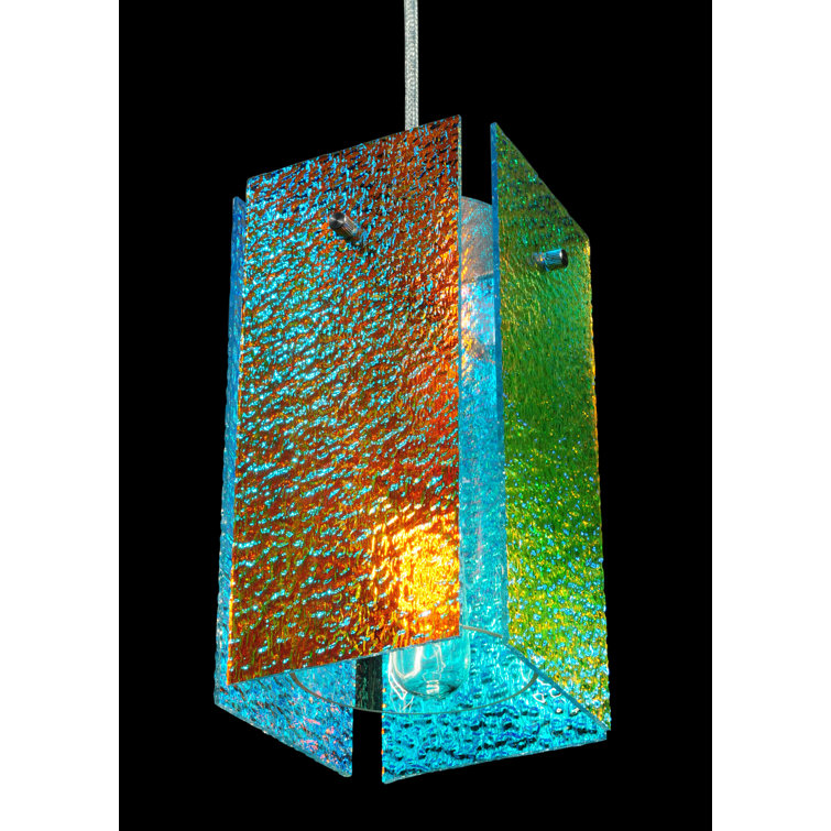 Metro Fusion 7" Mini Island Pendant with Diachronic Glass & Brushed Nickel