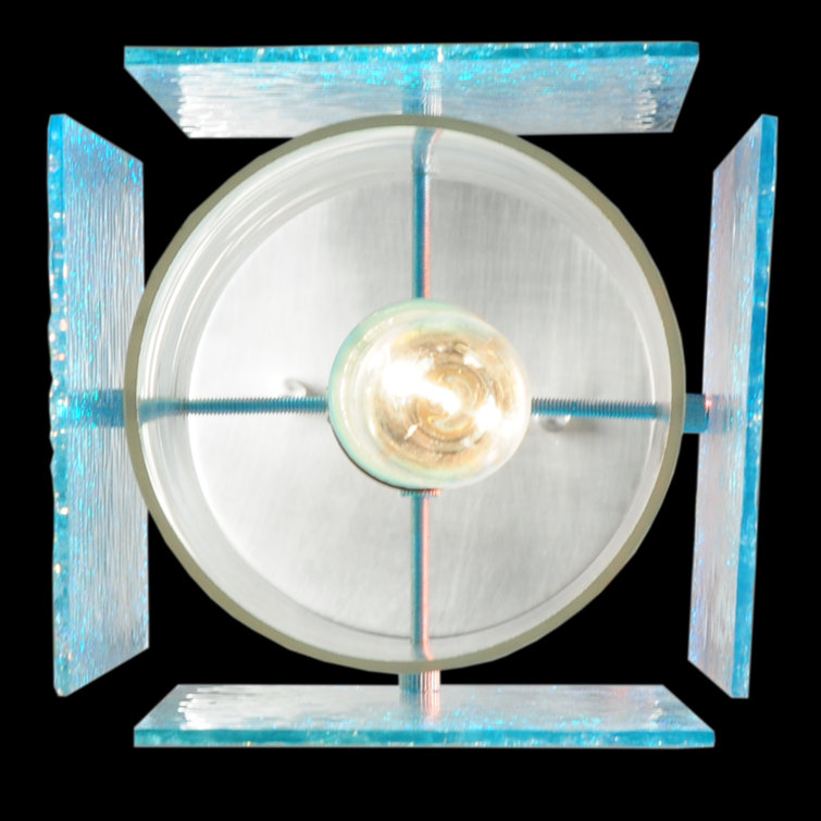 Metro Fusion 7" Mini Island Pendant with Diachronic Glass & Brushed Nickel
