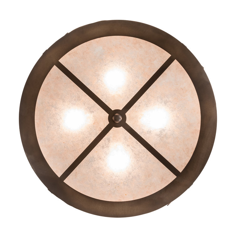 Balsam Pine 4-Light Glass Drum Chandelier - Indoor/Outdoor Energy Star